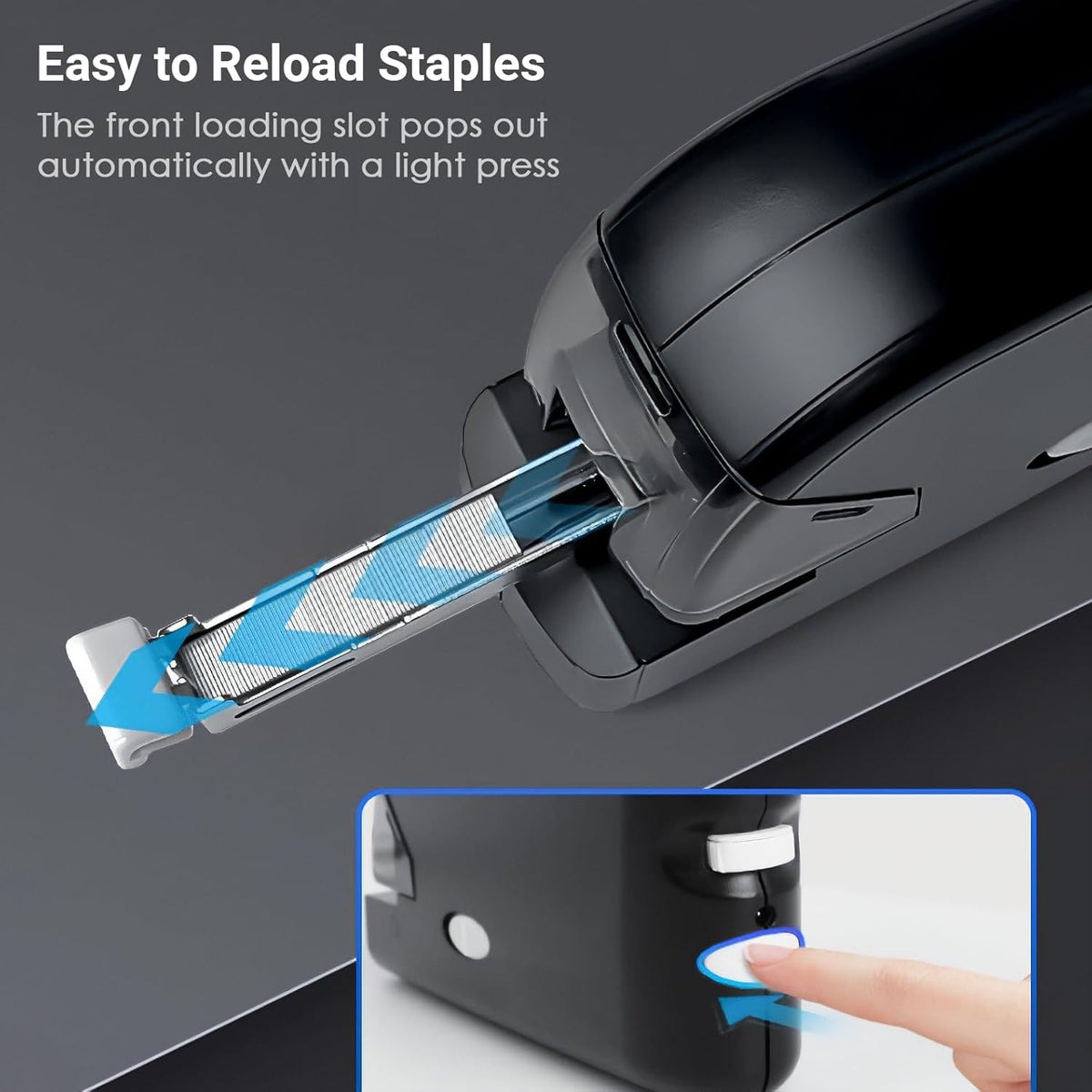 Kissdeer Electric Stapler with 1000 Staples & Staple Remover, Compact Palm-Sized Design, 20-Sheet Capacity, AC Adapter/Battery Powered, Ideal for School or Office Use, Fits No.10 Staples, White - PuriLite