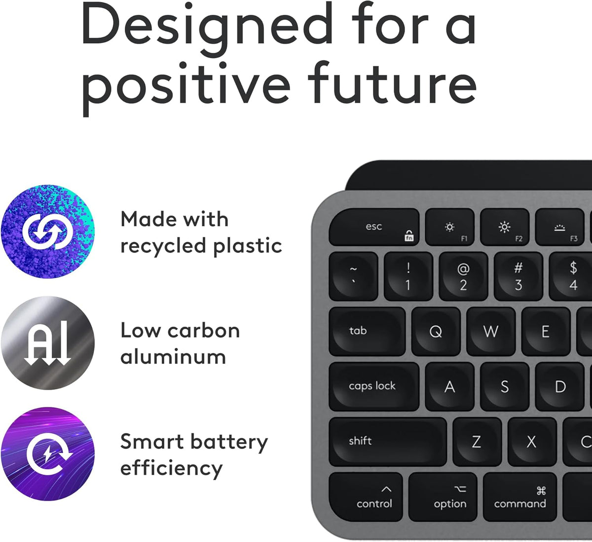 Logitech MX Keys S Combo for Mac, Wireless Keyboard and Mouse with Palm Rest, Backlit Keyboard, Fast Scroll Wireless Mouse, Bluetooth USB C for MacBook Pro, MacBook Air, iMac, iPad - Space Grey - PuriLite