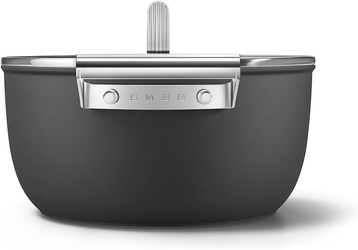 Smeg Black 5-Quart 9.5-Inch Casserole Dish with Lid - PuriLite
