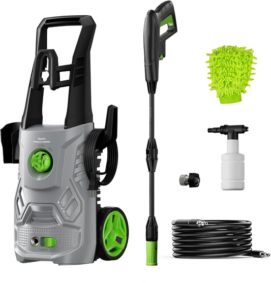 Pressure Washer, 4000PSI 2.6 GPM Max Power Washer with Foam Cannon 23FT Hose PATOOLIO Electric High Pressure Washer for Fences, Patios, Decks, Patios and Cars - PuriLite
