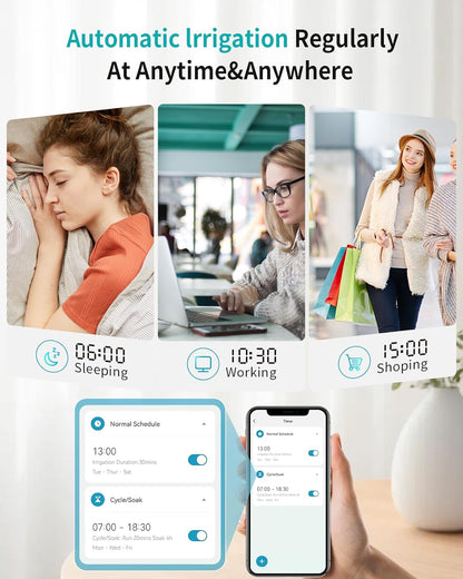 WiFi Hose Timer 1 Zone, Smart Voice/APP-Controlled Sprinkler Timer with Auto/Manual/Rain Delay Modes for Garden/Lawn, Works with Alexa & Google Assistant, IP55 Waterproof & Easy Set Up (2.4GHz WiFi) - PuriLite