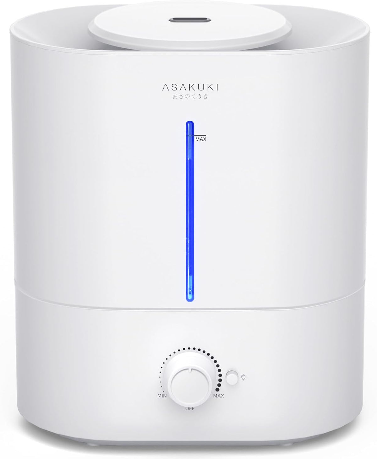 ASAKUKI Humidifiers for Bedroom Large Room, 4L Top Fill Cool Mist Air Humidifier for Plants Baby, 40H Runtime, Essential Oil Diffuser, Night Light, Auto Shut Off, Easy Clean - PuriLite