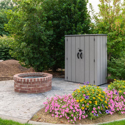 Lifetime Vertical Outdoor Storage Shed with Shelves