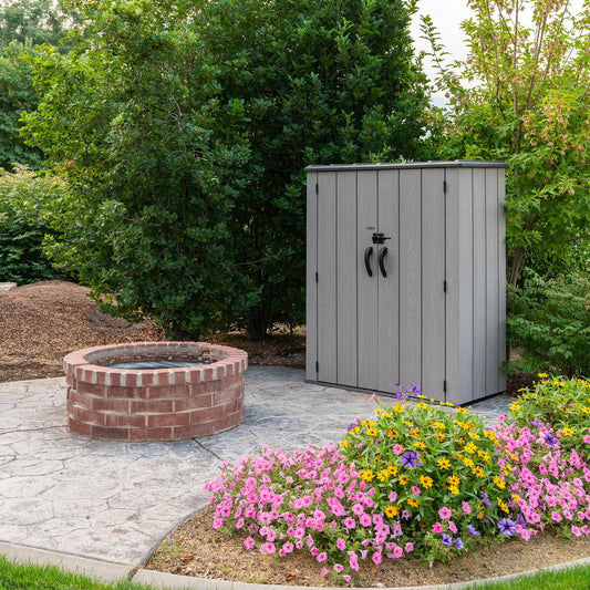 Lifetime Vertical Outdoor Storage Shed with Shelves