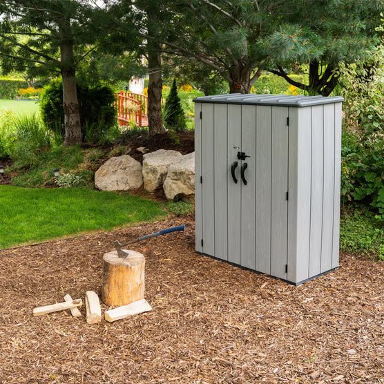 Lifetime Vertical Outdoor Storage Shed with Shelves