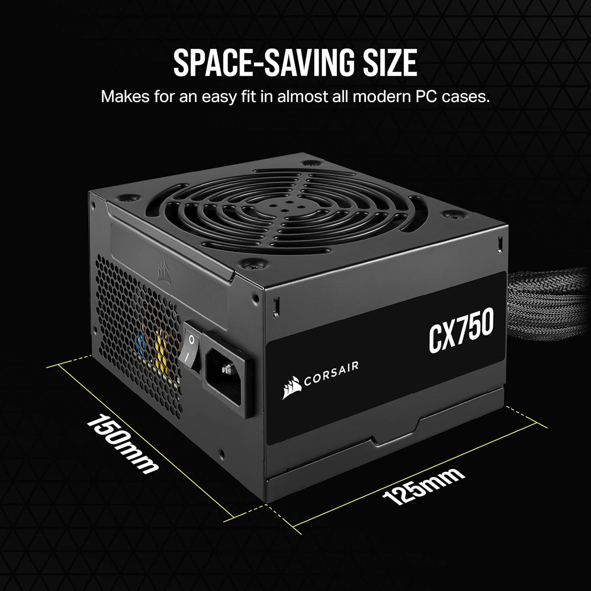 CORSAIR CX750 80 Plus Bronze Non Modular Low-Noise ATX 750 Watt Power Supply - NA - Black - PuriLite
