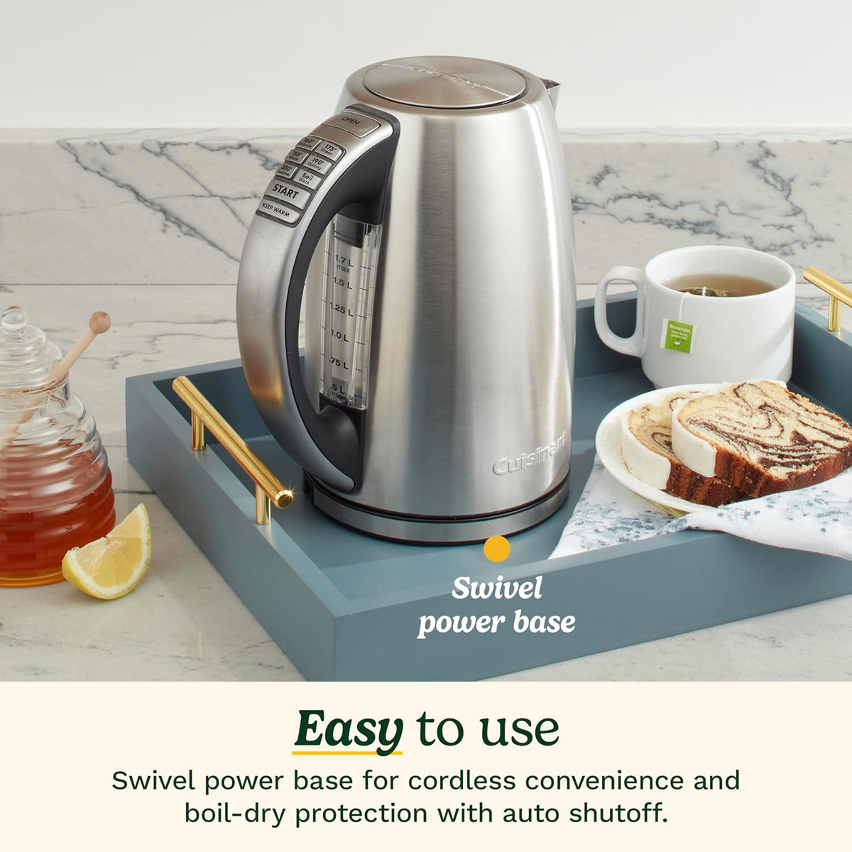 Cuisinart 1.7-Liter Stainless Steel Cordless Electric Kettle with 6 Preset Temperatures - PuriLite