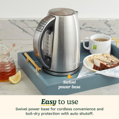 Cuisinart 1.7-Liter Stainless Steel Cordless Electric Kettle with 6 Preset Temperatures - PuriLite