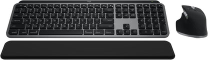 Logitech MX Keys S Combo for Mac, Wireless Keyboard and Mouse with Palm Rest, Backlit Keyboard, Fast Scroll Wireless Mouse, Bluetooth USB C for MacBook Pro, MacBook Air, iMac, iPad - Space Grey - PuriLite
