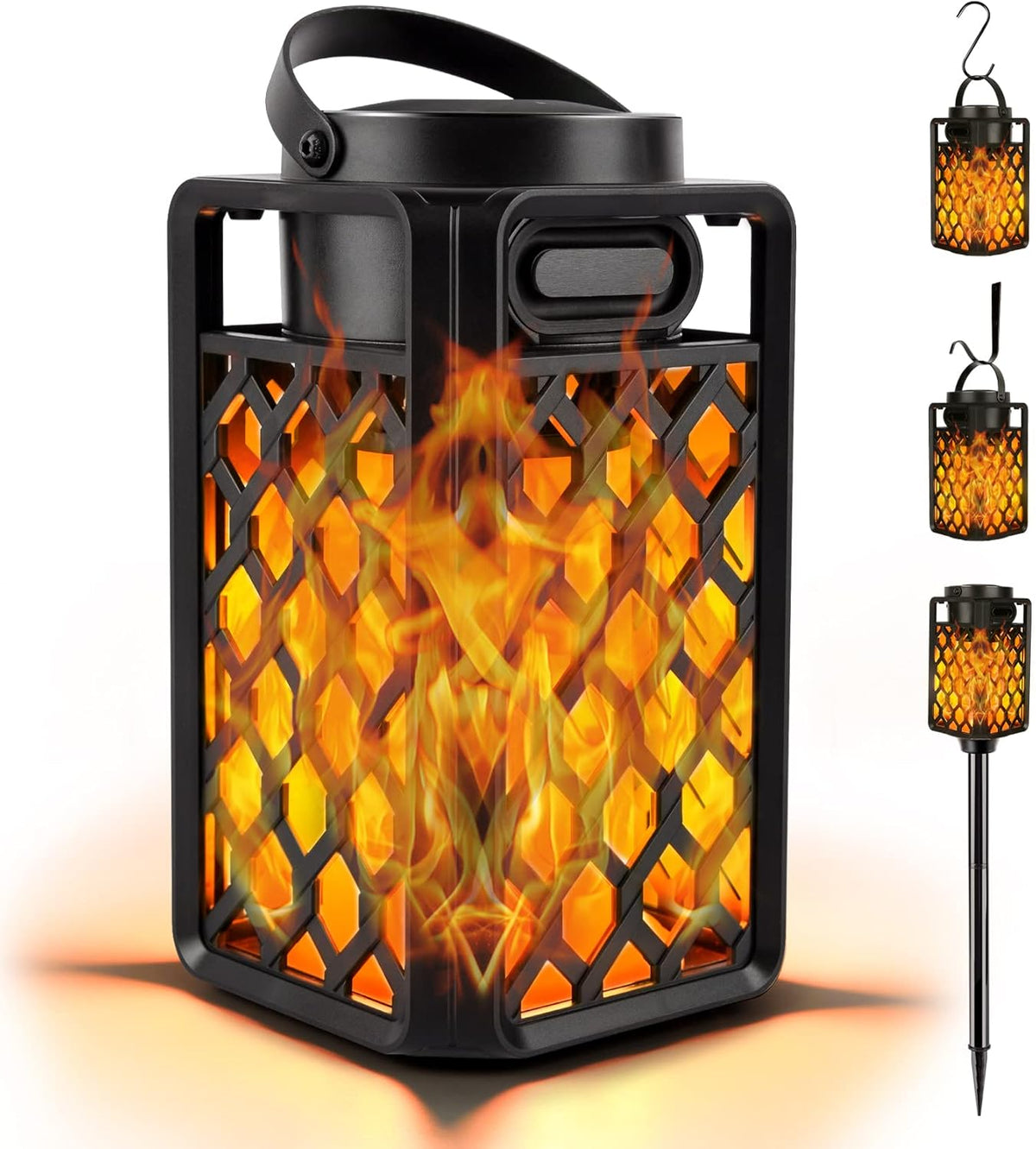 Outdoor Bluetooth Speaker with Flame Atmosphere, Waterproof Wireless LED Torch Lantern, Wall Mount/Stake/Hook, 10W Stereo Sound, Portable Camping and Patio Accessories - PuriLite