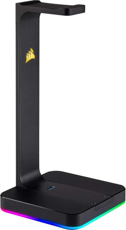 Corsair CA-9011167-NA Gaming ST100 RGB Premium Headset Stand with 7.1 Surround Sound, Black, 3.5mm - PuriLite