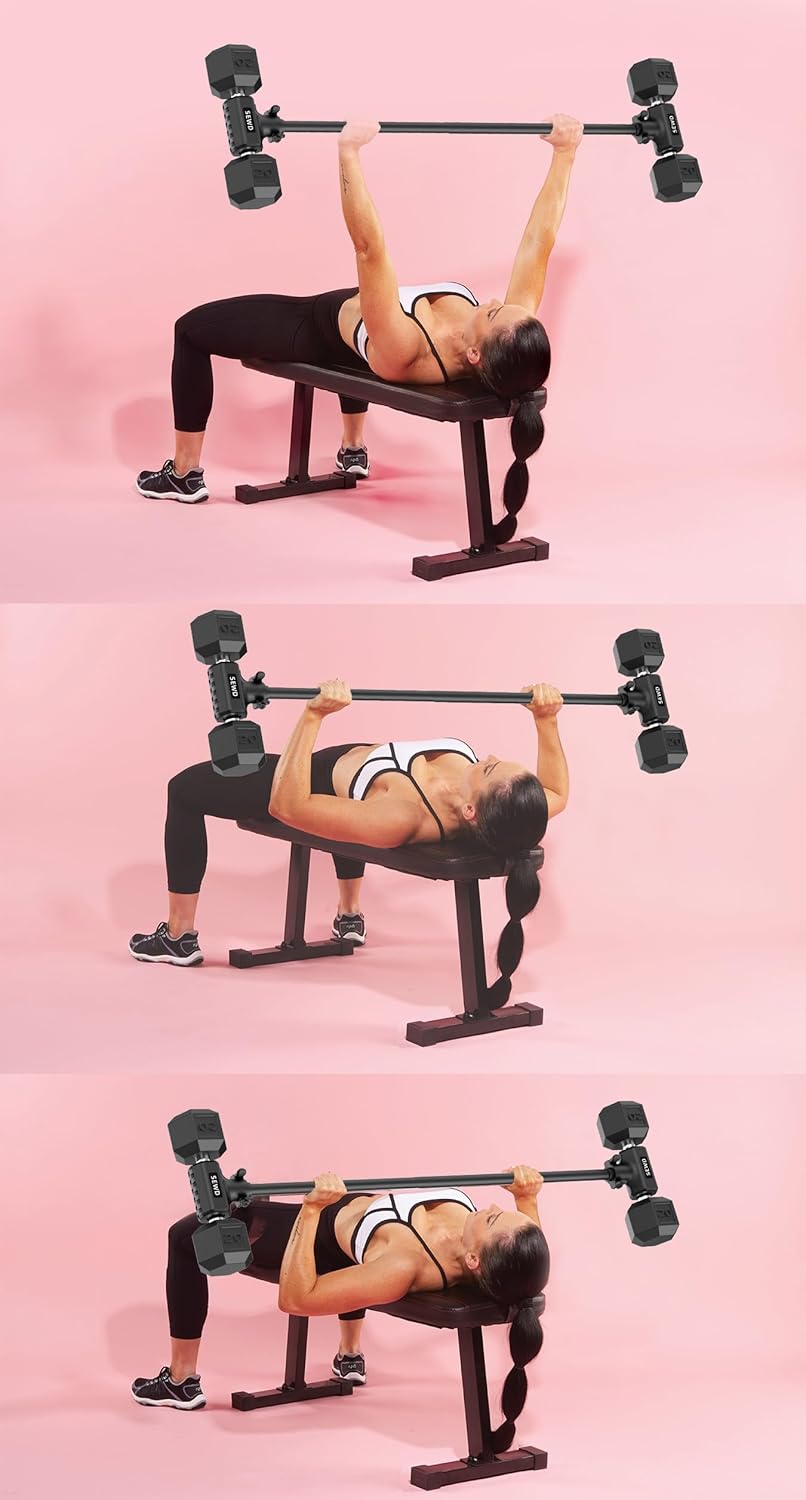 Dumbbell Converter by SEWD – Turn Dumbbells into Barbell Set – Adjustable Weights & Up to 220LB Capacity Barbell for Home Gym Full Body Workouts. - PuriLite