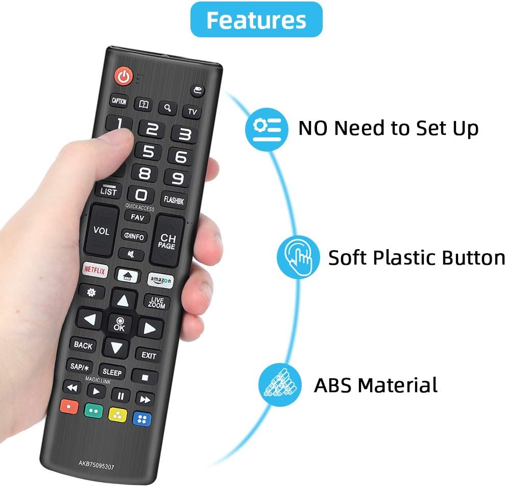 Universal Replacement for All LG Remote Control Smart TV OLED LCD LED HDTV 3D 4K Smart TVs AKB75095307 32LJ550B 43UJ6300 55LJ5500 55UJ6050 with Netflix Amazon Shortcut Buttons AKB75375604 AKB74915305 - PuriLite