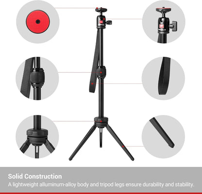 NEBULA Capsule Series Adjustable Tripod Stand, Compact, Aluminum Alloy Portable Projector Stand for Mini Projector, Universal Mount, Swivel Ball Head - PuriLite
