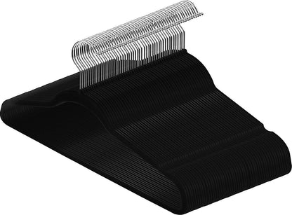 Utopia Home Pack of 50 Premium Non Slip Velvet Hangers 360 Degree rotatable Hook Durable & Slim Coat - Pant Hangers - Black - PuriLite