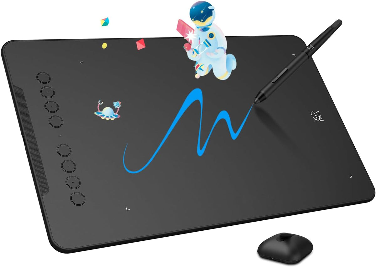 Drawing Tablet - 10x6.25 Inch XP-Pen Deco 01 V3 Drawing Pad, Graphic Tablet 16384 Levels Pressure Battery-Free Pen with Tilt Function and 8 Shortcut Keys, Compatible with PC, Chromebook, Android，MAC - PuriLite
