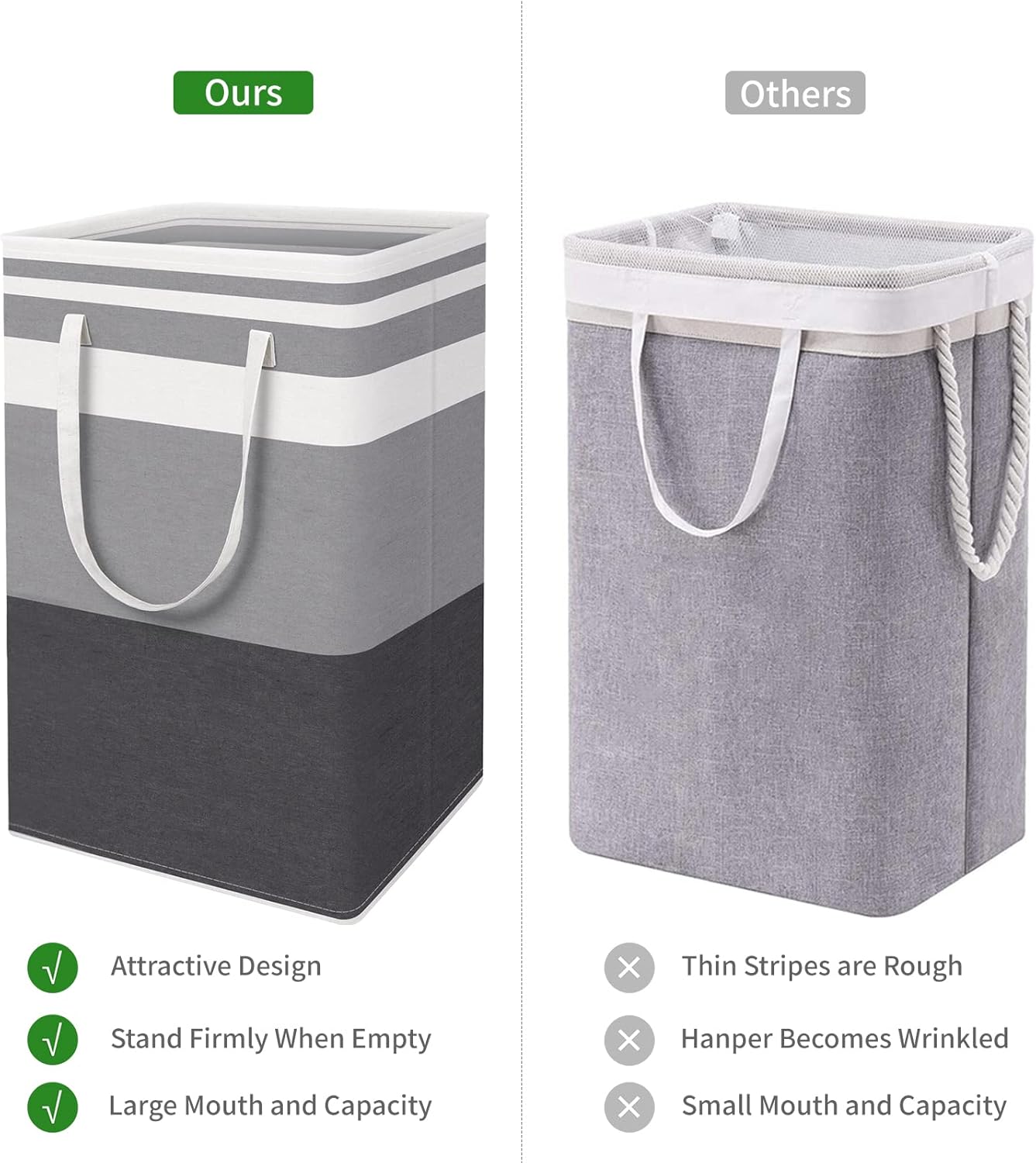 DZOMK 3-Pack Large Laundry Basket,80L Collapsible Large Laundry Baskets with Easy Carry Handles Freestanding Waterproof Clothes Hamper Storage Basket for Toys Clothes Organizer(Gradient Grey) - PuriLite