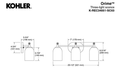 Kohler Orime Three-Light Wall Sconce - PuriLite