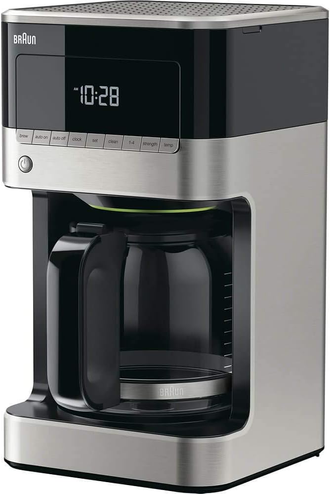 Braun BrewSense Drip Coffee Maker - 12 Cup - KF7150BK, Stainless / Black - PuriLite