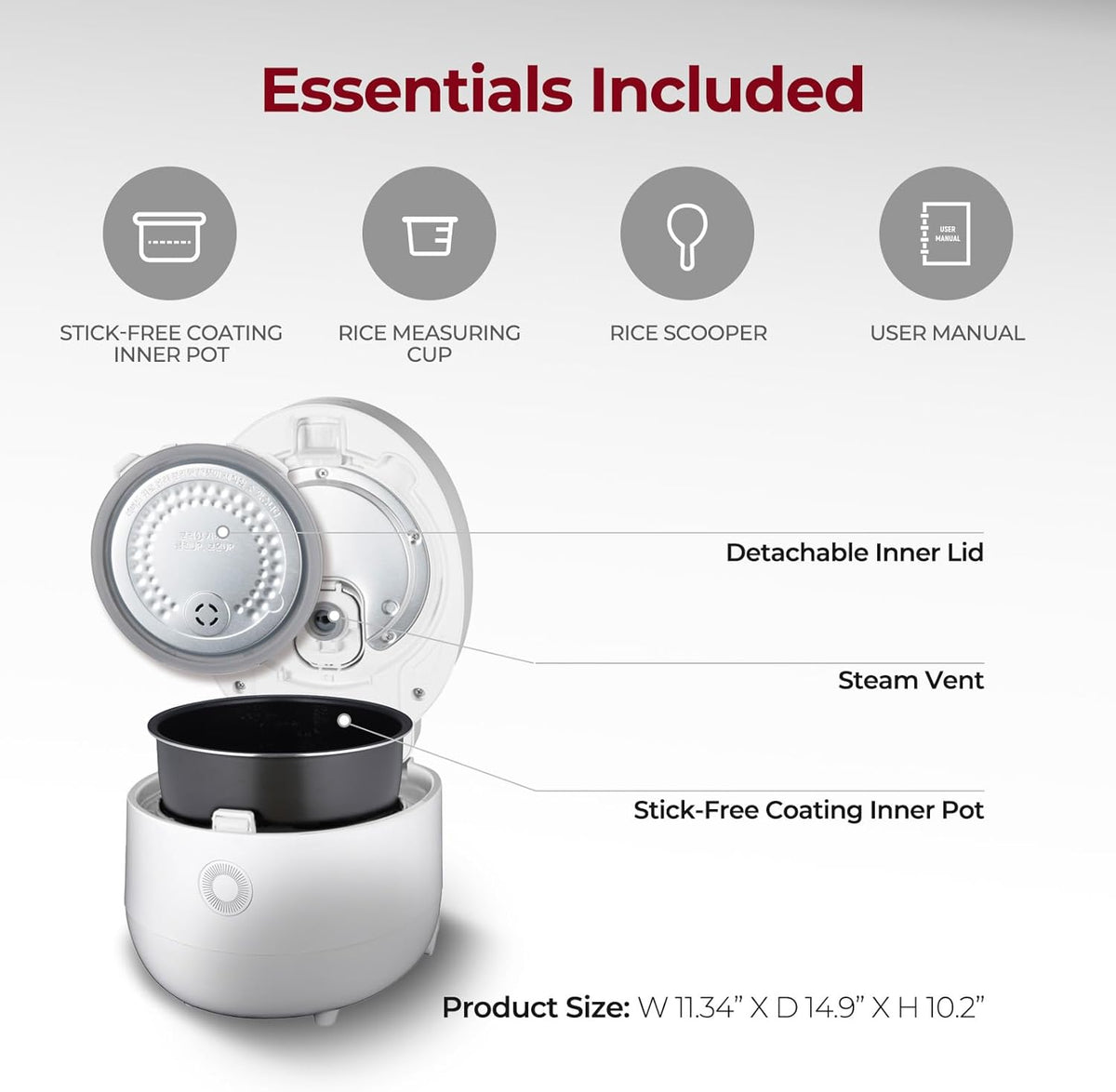 CUCKOO CR-0675F | 6-Cup (Uncooked) Micom Rice Cooker | 13 Menu Options: Quinoa, Oatmeal, Brown Rice & More, Touch-Screen, Nonstick Inner Pot | White - PuriLite