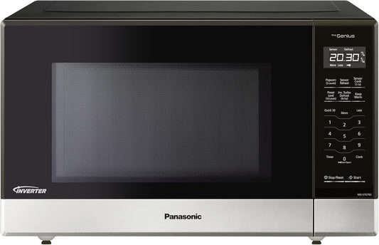 Panasonic NNST676SC Genius Mid-Size Inverter Microwave Oven, 14 Auto Cook Menus, Child Lock, Stainless Steel - PuriLite
