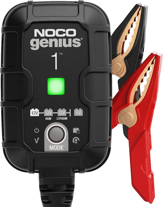 NOCO GENIUS1 1A Smart Battery Charger 6V/12V – Automatic Trickle Charger & Maintainer – Desulfator with Temperature Compensation & Overcharge Protection - PuriLite