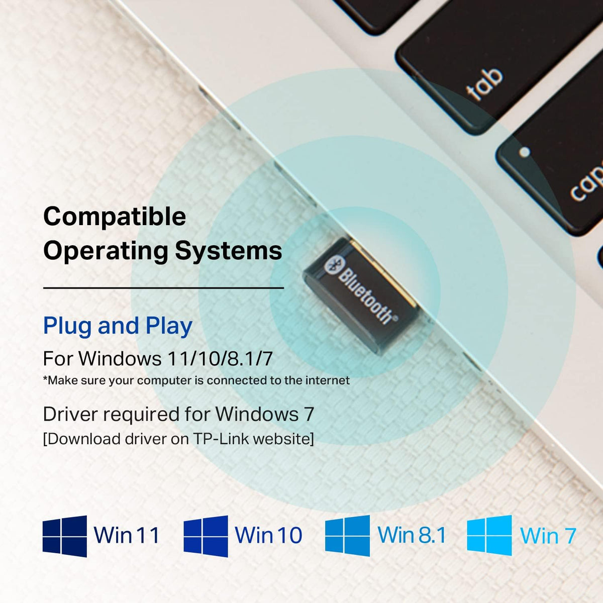 TP-Link USB Bluetooth Adapter for PC, 5.0 Bluetooth Dongle Receiver (UB500) - Supports Windows 11/10/8.1/7 for Desktop, Laptop, Mouse, Keyboard, Printers, Headsets, Speakers, PS4/ Xbox Controllers - PuriLite