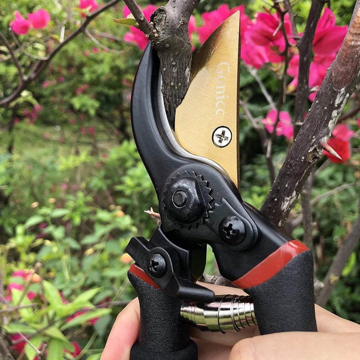 gonicc 8" Professional Premium Titanium Bypass Pruning Shears (GPPS-1003), Hand Pruners, Garden Clippers. - PuriLite
