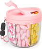 AUVON Cute Pill Organizer with 7 Large Compartments, Portable Pill Box 7 Day with Wide Opening for Easy Use, Travel Pill Container for Medications, Vitamins, Fish Oils, Supplements - PuriLite