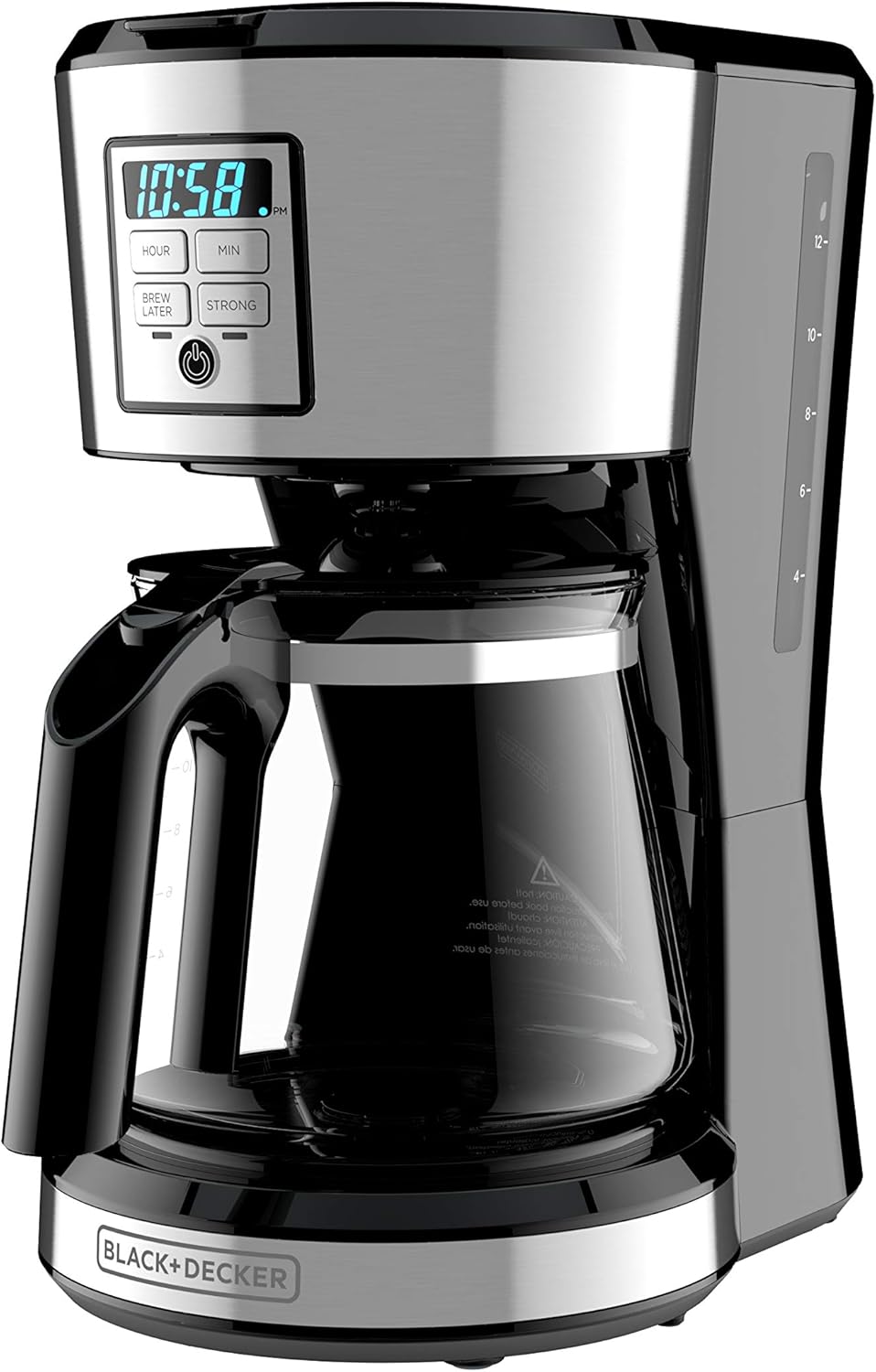 BLACK+DECKER 12 Cup Programmable Coffee Maker in Stainless Steel, CM1231SC - PuriLite