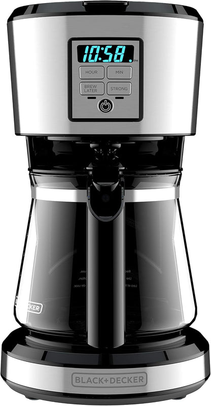 BLACK+DECKER 12 Cup Programmable Coffee Maker in Stainless Steel, CM1231SC - PuriLite