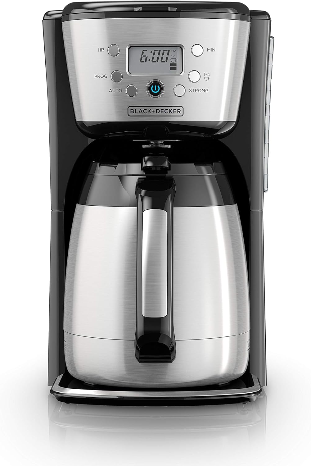 BLACK+DECKER Thermal Coffee Maker, 12 Cup, Programmable, Digital Controls, Black and Silver, CM2036SC - PuriLite