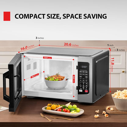 TOSHIBA ML-EM31P(SS)/CA Microwave Oven with Smart Sensor, Easy Clean Interior, ECO Mode, and Sound On/Off, 1.2 Cu. ft, Stainless Steel - PuriLite