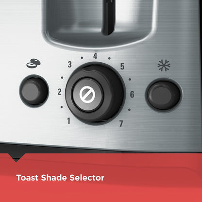 BLACK+DECKER Toaster 4 Slice, Classic Oval, Black with Stainless Steel Accents, TR1478BD - PuriLite