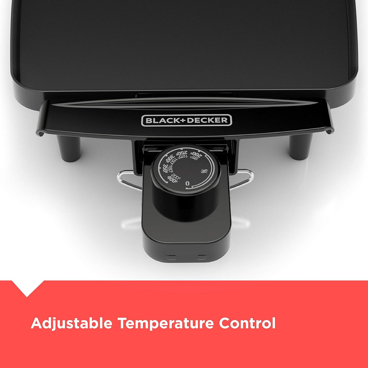 BLACK+DECKER Electric Griddle with Removable Temperature Probe, Indoor Grill, Pancake Griddle, Black, GD1810BC - PuriLite