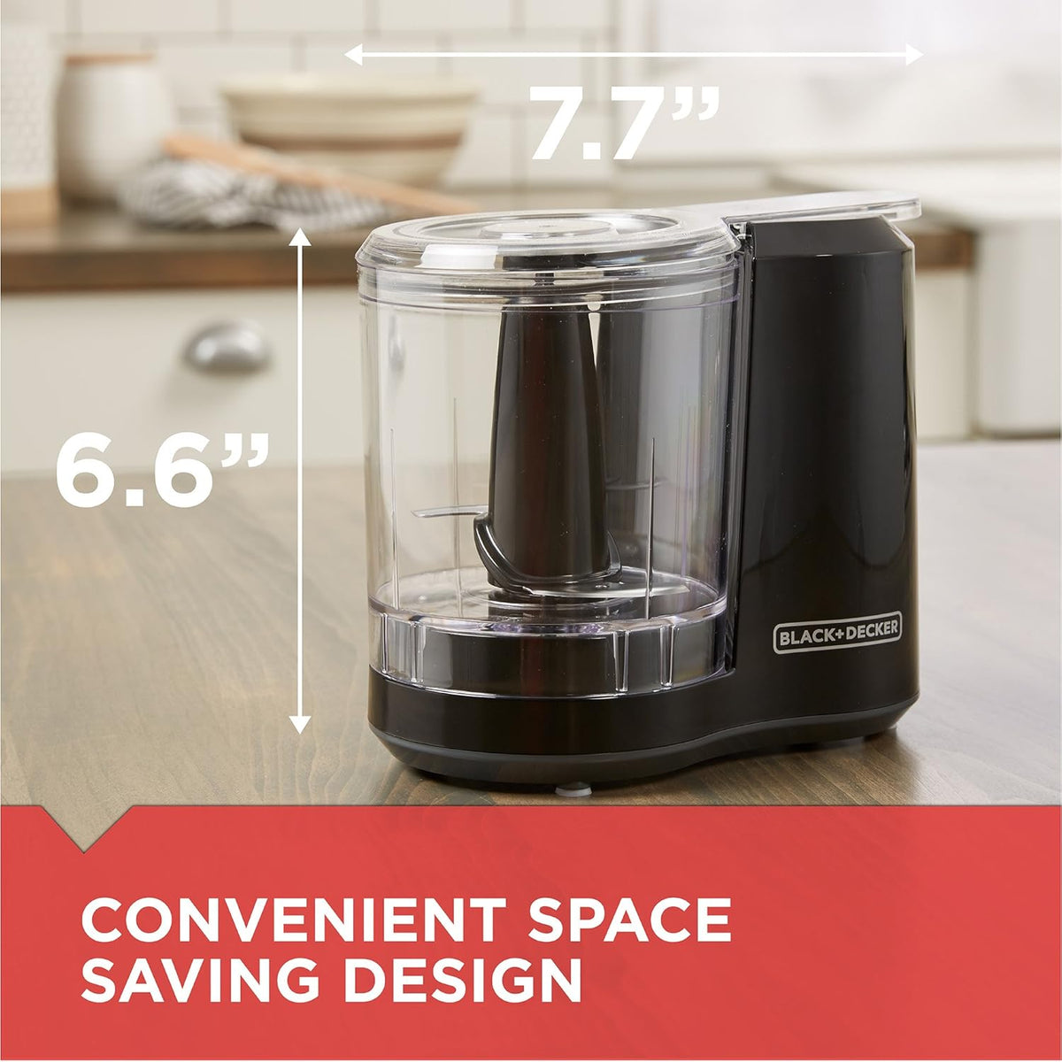 Black+Decker HC300BC Black + Decker 3-Cup Food Processor, One Touch Pulse, Dishwasher Safe Parts, 3-Cup, Black - PuriLite