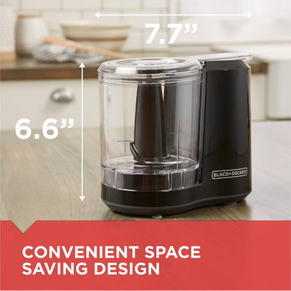 Black+Decker HC300BC Black + Decker 3-Cup Food Processor, One Touch Pulse, Dishwasher Safe Parts, 3-Cup, Black - PuriLite