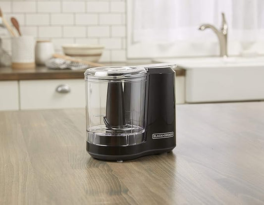 Black+Decker HC300BC Black + Decker 3-Cup Food Processor, One Touch Pulse, Dishwasher Safe Parts, 3-Cup, Black - PuriLite