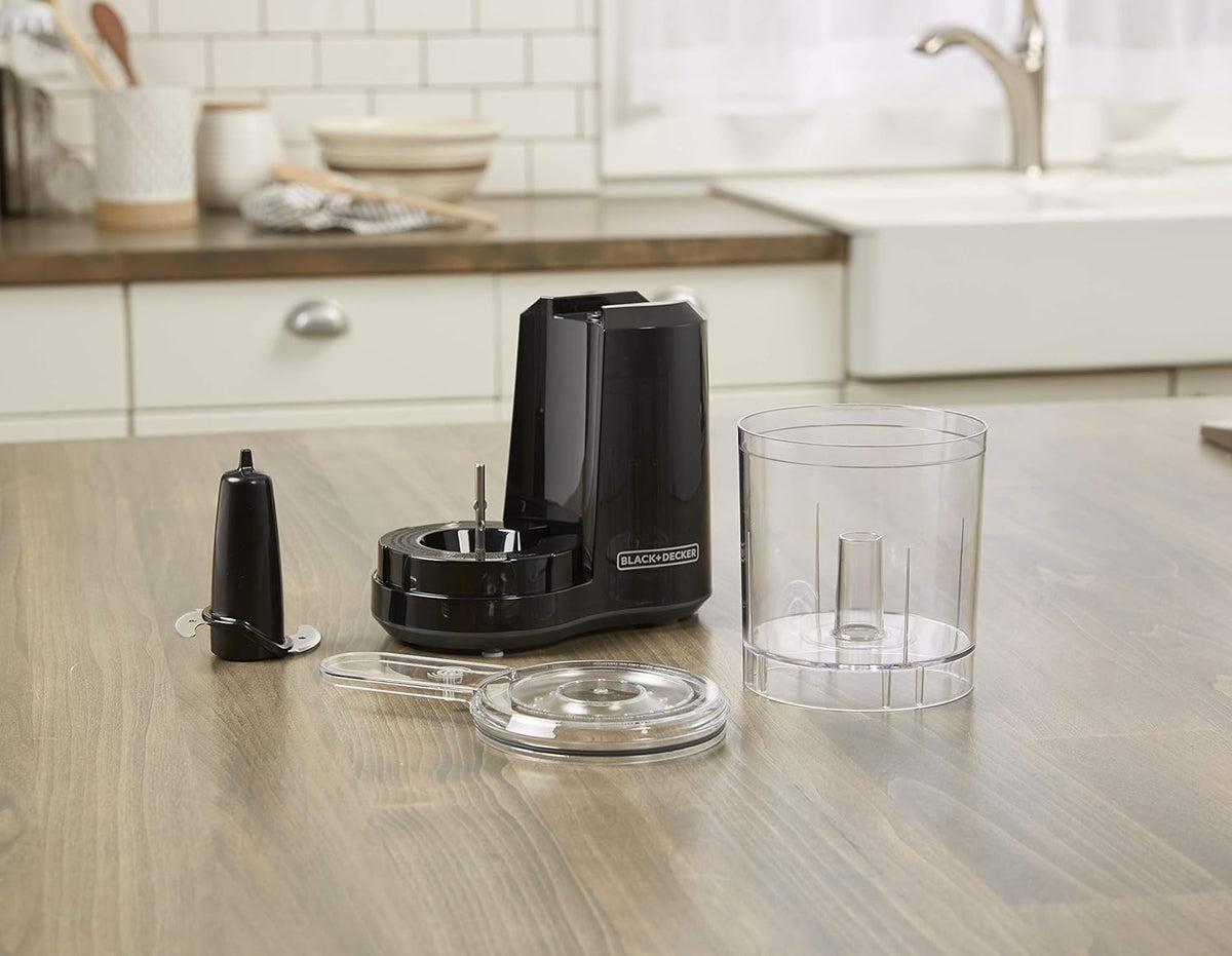 Black+Decker HC300BC Black + Decker 3-Cup Food Processor, One Touch Pulse, Dishwasher Safe Parts, 3-Cup, Black - PuriLite