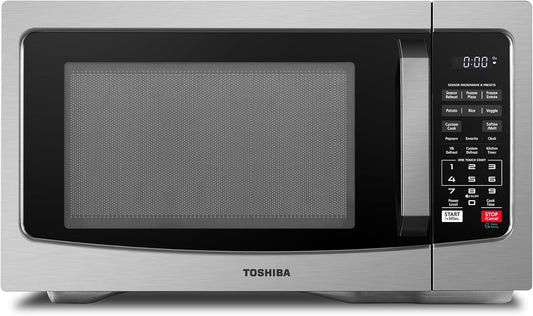 TOSHIBA ML-EM31P(SS)/CA Microwave Oven with Smart Sensor, Easy Clean Interior, ECO Mode, and Sound On/Off, 1.2 Cu. ft, Stainless Steel - PuriLite