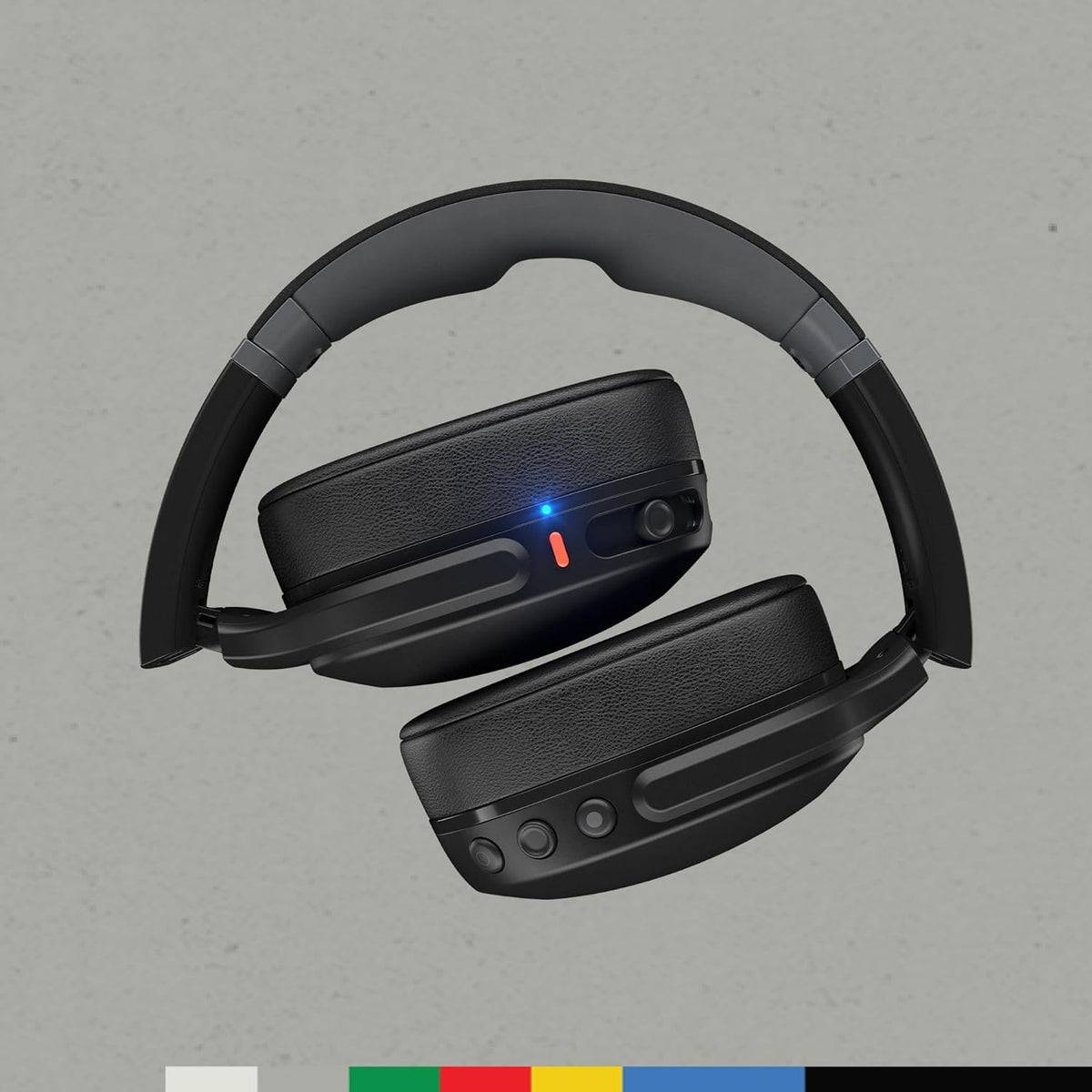 Skullcandy Crusher Evo Over-Ear Wireless Headphones with Sensory Bass, 40 Hr Battery, Microphone, Works with iPhone Android and Bluetooth Devices - True Black (CA Version & Warranty) - PuriLite