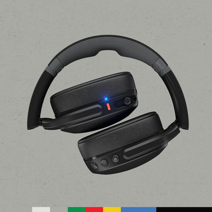 Skullcandy Crusher Evo Over-Ear Wireless Headphones with Sensory Bass, 40 Hr Battery, Microphone, Works with iPhone Android and Bluetooth Devices - True Black (CA Version & Warranty) - PuriLite