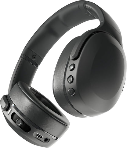 Skullcandy Crusher Evo Over-Ear Wireless Headphones with Sensory Bass, 40 Hr Battery, Microphone, Works with iPhone Android and Bluetooth Devices - True Black (CA Version & Warranty) - PuriLite