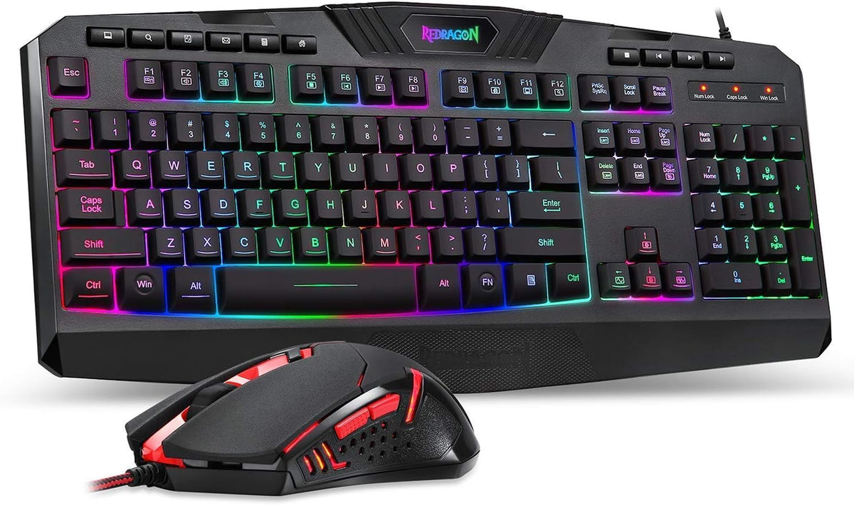 Redragon S101 Gaming Keyboard, M601 Mouse, RGB Backlit Gaming Keyboard, Programmable Backlit Gaming Mouse, Value Combo Set [New Version] - PuriLite