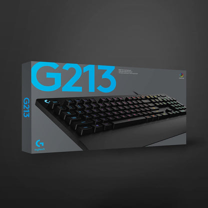 Logitech G213 Prodigy Gaming Keyboard, LIGHTSYNC RGB Backlit Keys, Spill-Resistant, Customizable Keys, Dedicated Multi-Media Keys – Black - PuriLite