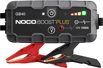 NOCO Boost Plus GB40 1000 Amp 12-Volt UltraSafe Lithium Jump Starter Box, Car Battery Booster Pack, Portable Power Bank Charger, and Jumper Cables for up to 6-Liter Gasoline and 3-Liter Diesel Engines - PuriLite