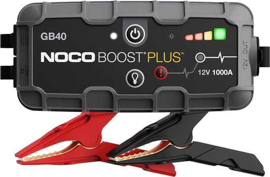 NOCO Boost Plus GB40 1000 Amp 12-Volt UltraSafe Lithium Jump Starter Box, Car Battery Booster Pack, Portable Power Bank Charger, and Jumper Cables for up to 6-Liter Gasoline and 3-Liter Diesel Engines - PuriLite