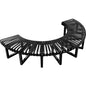 Global Industrial™ Outdoor Curved Bench, Steel Slat, Half Circle, Black - PuriLite