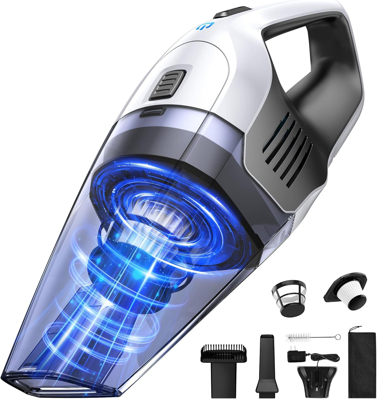 Handheld Vacuum Cleaner, 8000Pa Strong Suction Portable Hand Vacum Cordless with 25-30Mins Long Runtime Rechargeable Battery Lightweight for Home and Car Carpet Stairs Pet Hair Deep Cleaning - PuriLite