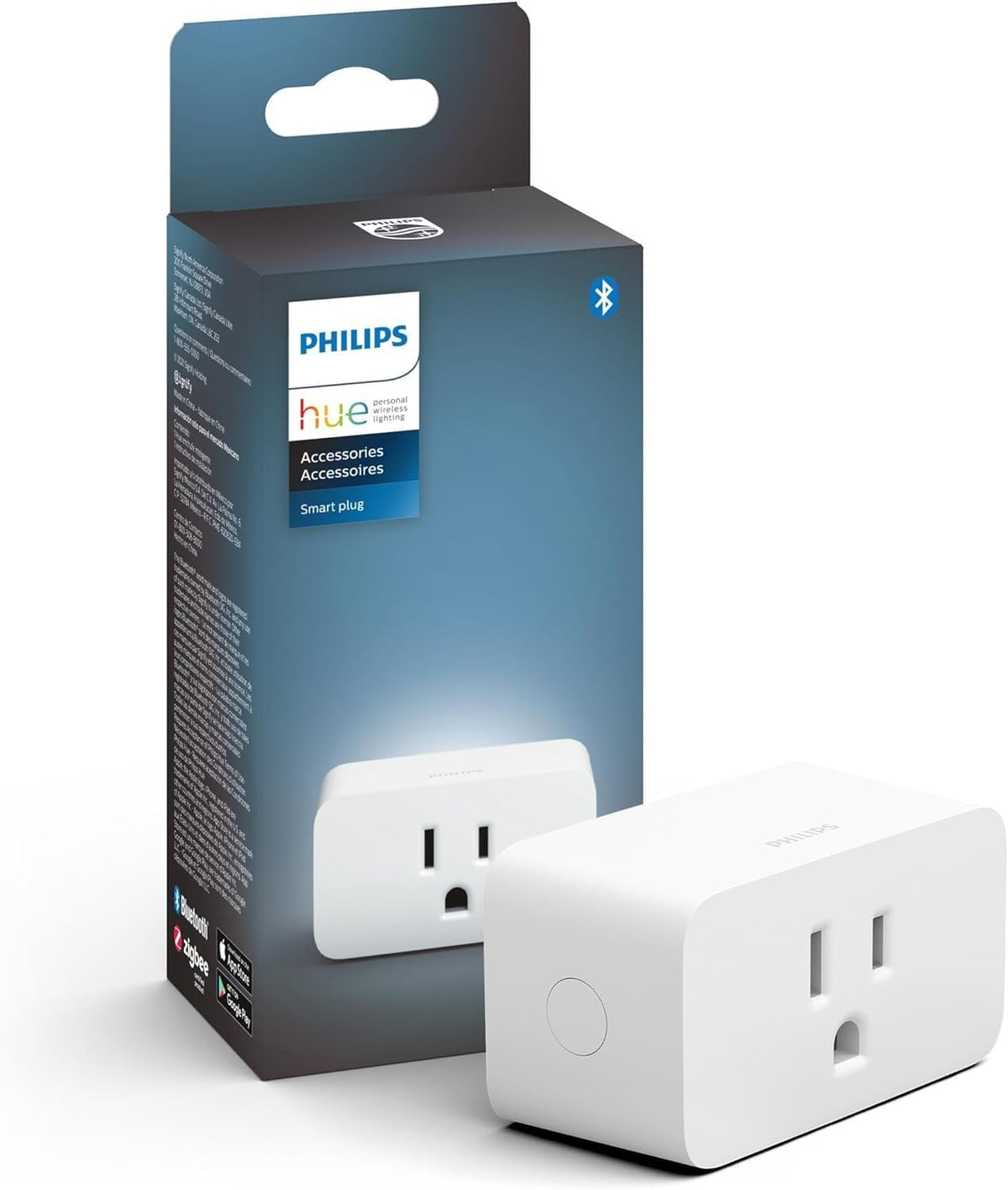 Philips Hue Smart Plug, White - 1 Pack - Turns Any Light Into a Smart Light - Control with Hue App - Compatible with Alexa, Google Assistant, and Apple HomeKit - PuriLite